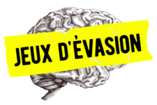 Brain with a text labeled Escape Game in French
